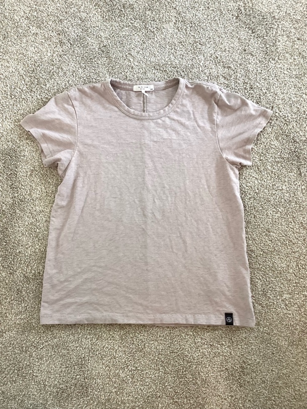 rag & bone Womens Slubbed Tee - Grey Purple Lavender Mauve Cotton T Shirt Size M - Picture 5 of 12